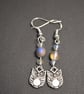 Silver owl charm earrings  - Image 3