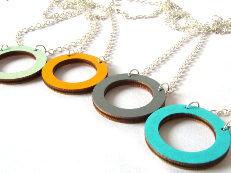Wooden Circle Hoop Necklace