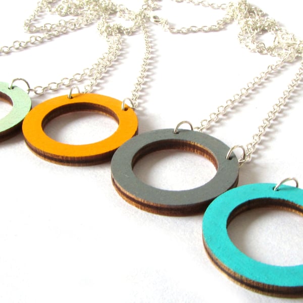 Wooden Circle Hoop Necklace