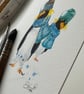 Watercolour Print Rockhopper Penguins 'Salty and Pepper' - Signed - Image 1