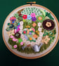 Hoop Art Gardening Theme Collage Mixed Media in Embroidery Hoop Various Colours - Image 3