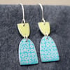 Turquoise and lime dangle earrings