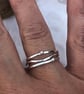 Wave Stack Ring, silver stack ring, bubbles ring, mixed metals,  - Image 6