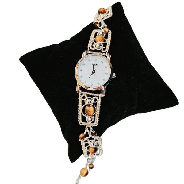 Watches for women tiger eye stone beads Bracelet Watch Beaded Wrist Watch Person
