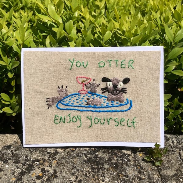 Otter greetings card.
