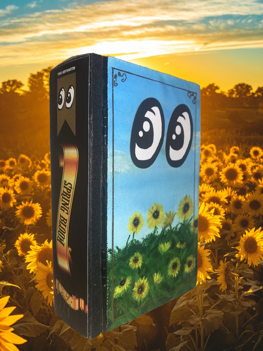 Spring Sunflower Cute Book Nook Diorama Handmade and Assembled. Shelf decoration