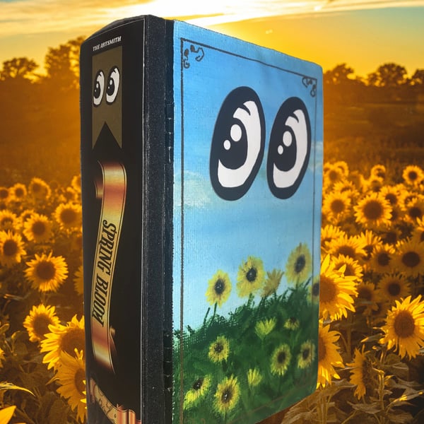 Spring Sunflower Cute Book Nook Diorama Handmade and Assembled. Shelf decoration