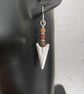 silver arrowhead tribal earrings with jasper - Image 4