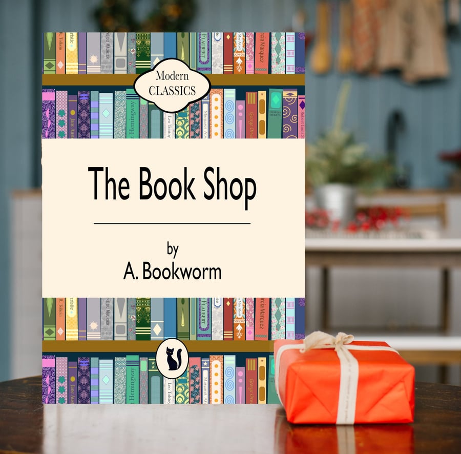 The Book Shop- Vintage Penguin Style Book - A5 Card - Can be personalised