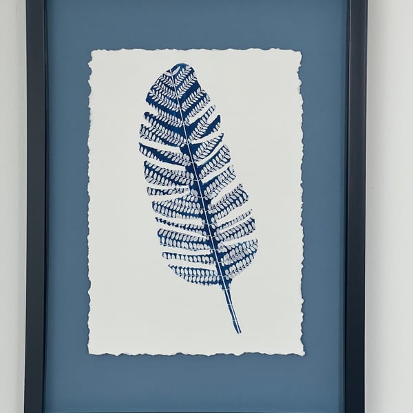 Blue and white floral art, Cyanotype Botanical Art