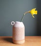 Summer Seconds - Slab built  unique flower vase chunky white