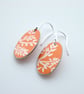 Orange tree print earrings - Image 2