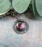 Sparkly Purple Dichroic Glass and Copper Necklace. Artisan Pendant - Image 1