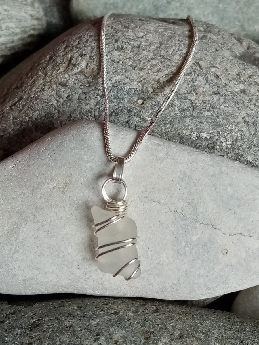  Wire-wrapped Sea Glass Necklace