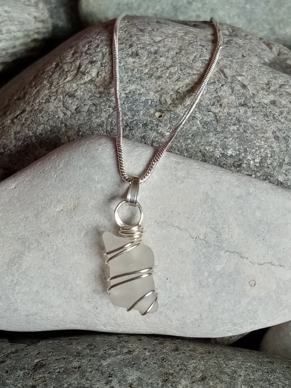  Wire-wrapped Sea Glass Necklace