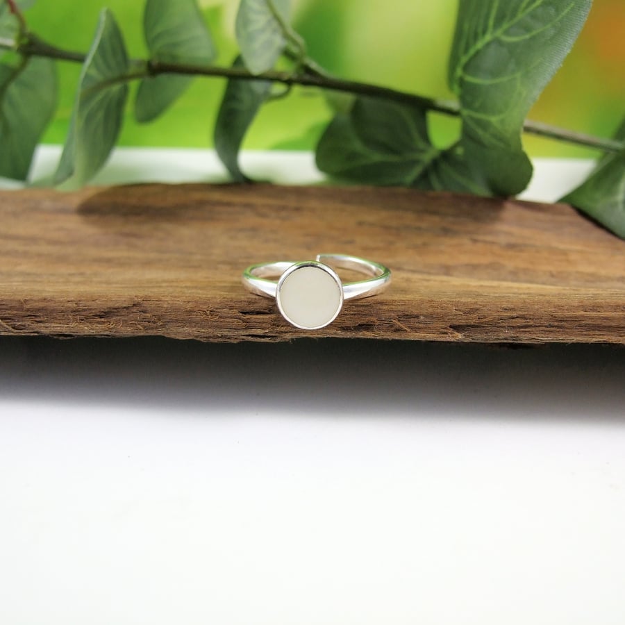 Customer Order Sterling Silver and Opal Ring, Adjustable Fit, Freesize