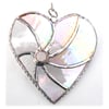 Silver Swirl Heart Stained Glass Suncatcher 072 25th Anniversary