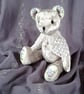 Collector's teddy bear 'Pearl' hand sewn vintage velvet, embroidery and lace. - Image 5