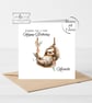 Floral Sloth Happy Birthday Card - Image 1