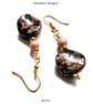 Rhodanite & Rhodochrosite Gold Plate Earrings - Image 4