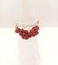 Red Garnet & White Lustre Cluster Ring Set, Special Occasion Jewellery Gift Set