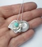 Three Charm Silver Fingerprint Necklace - Image 2