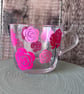 Rose Glass Mug, Floral Glass Mug, Summer Flower Cup, Botanical Gift, - Image 2