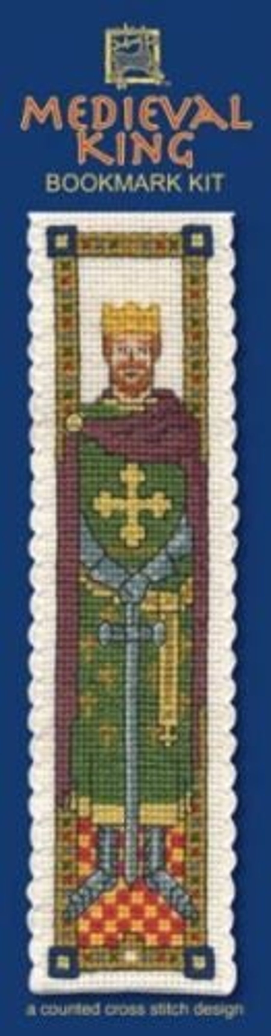 Medieval King Bookmark Cross Stitch Kit - Textile Heritage