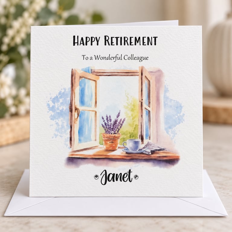 Retirement Personalised Card for Friend Colleague Happy Retirement Gift Handmade
