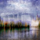 Millport Ferry Departing Largs ICM Photograph with paint Overlay