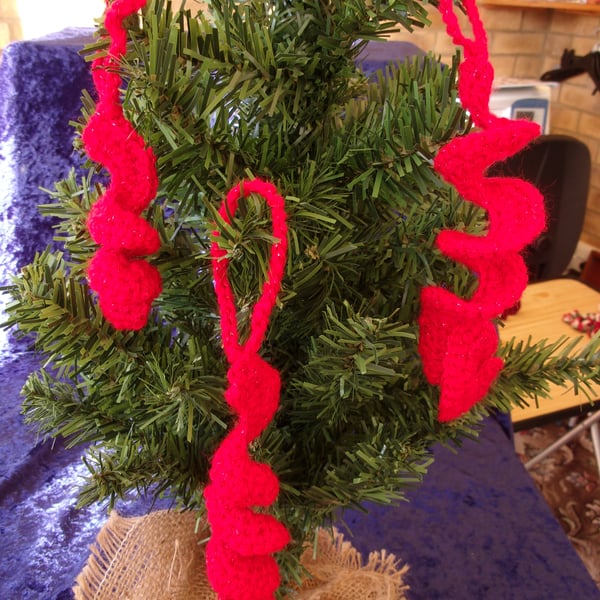 Set of Three Crocheted Spiral Decorations