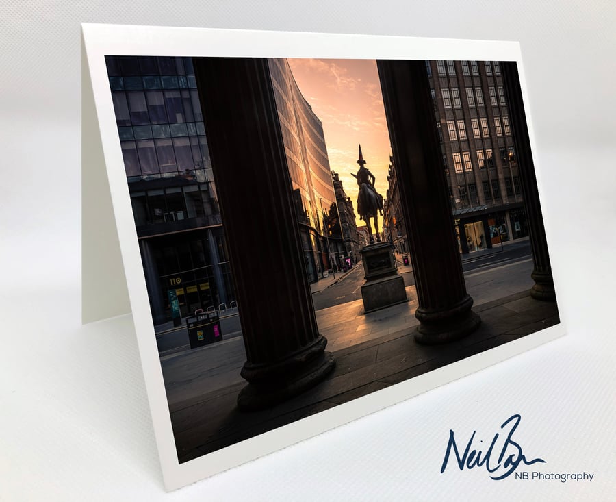 The Duke Glasgow with Traffic Cone - Scotland Greeting Card by Neil Barr
