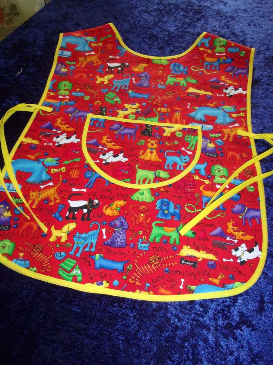 Childs Tabard with Cats & Dogs 