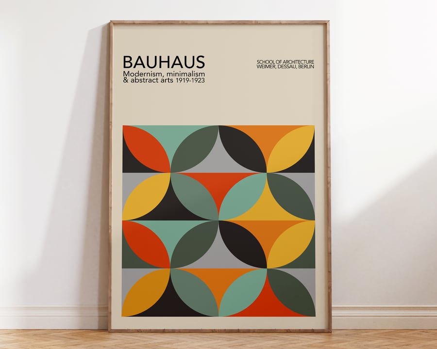 Bauhaus Colourful Geometric Poster A74