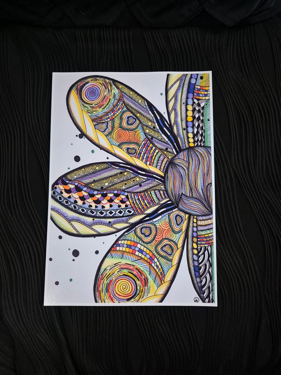 Abstract Art Print - A4 Unframed Flower Pattern Art - Blooming Magic