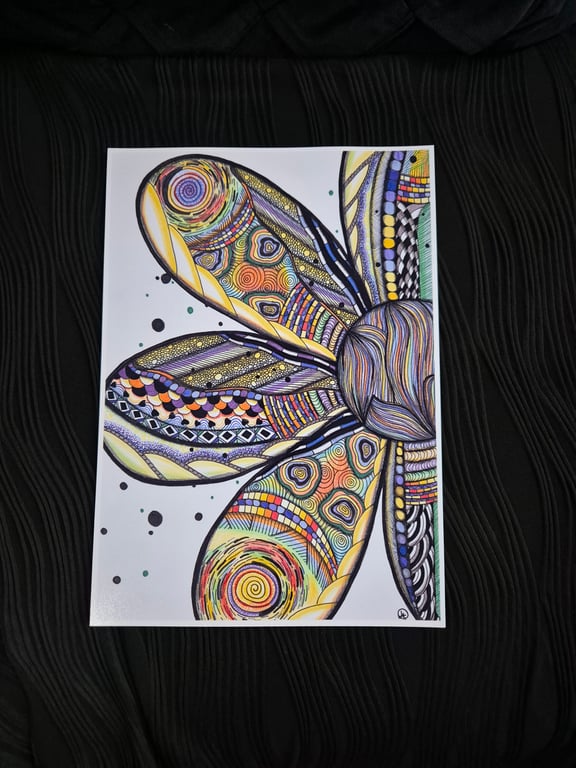 Abstract Art Print - A4 Unframed Flower Pattern Art - Blooming Magic