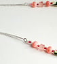Dainty floral pink paper beaded necklace - Image 3