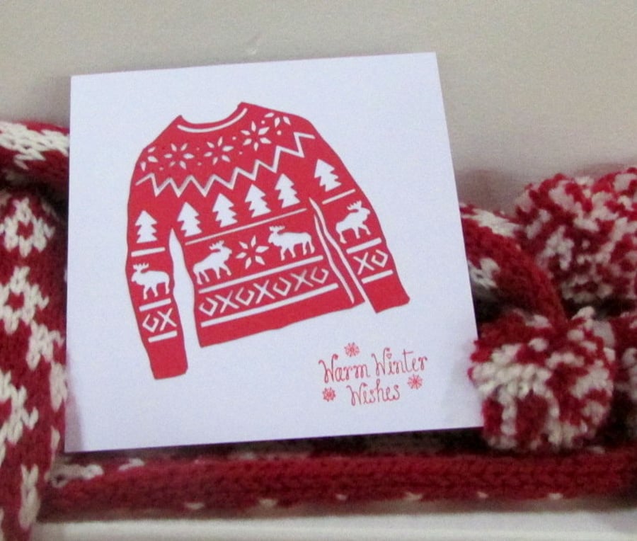 Christmas Jumper Warm Wishes Card Pack