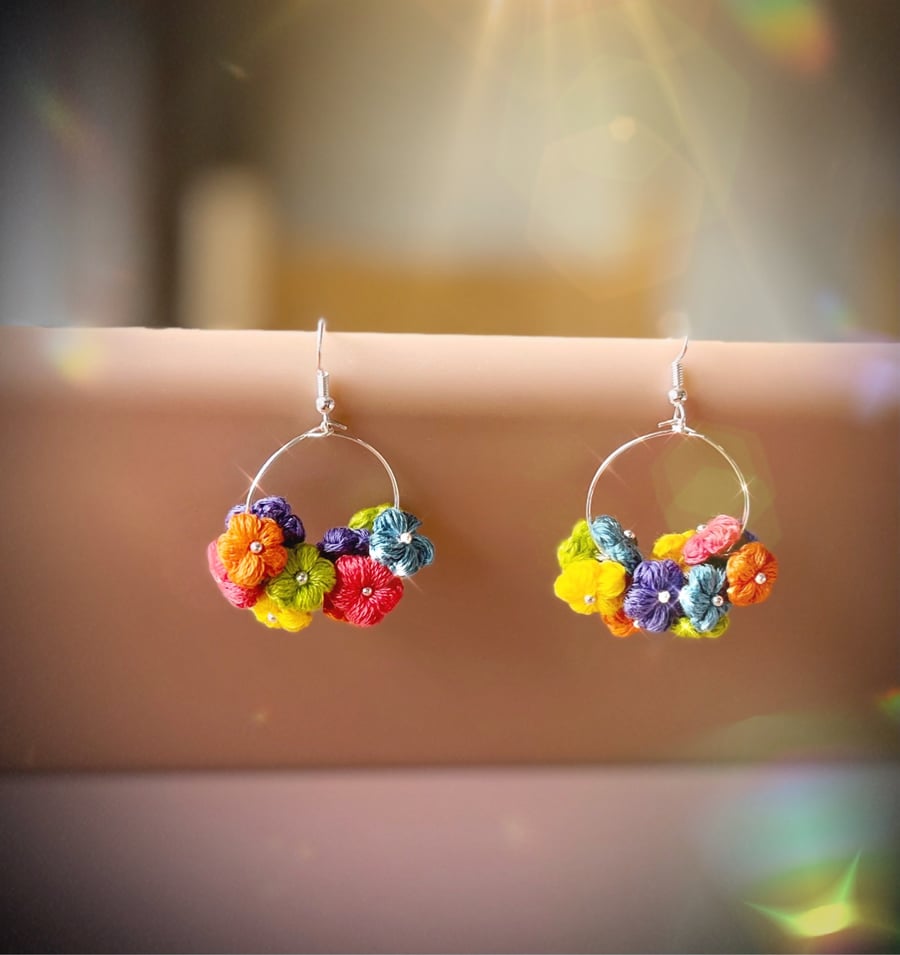 Microcrochet fall carnival Earrings 