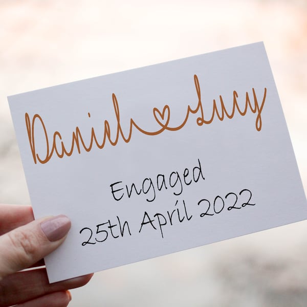 Personalised Engagement Card, Card for Engagement, Congratulations