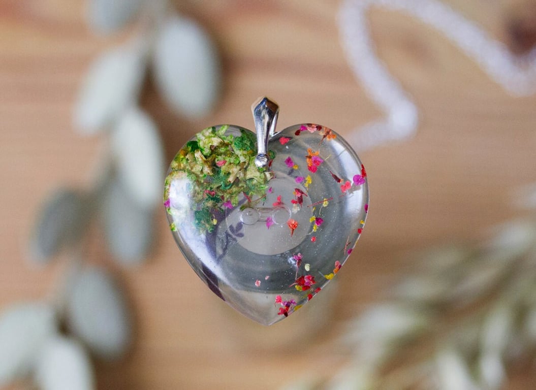 Four Seasons Summer Necklace Real Flower Necklace Botanical Jewellery Pressed Fl