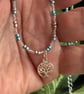 Necklace - Seed Beads and Sterling Silver Tree of Life Charm Ref R21 - Image 7