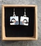 Puffin with blue sea ceramic and sterling silver drop earrings - Image 4