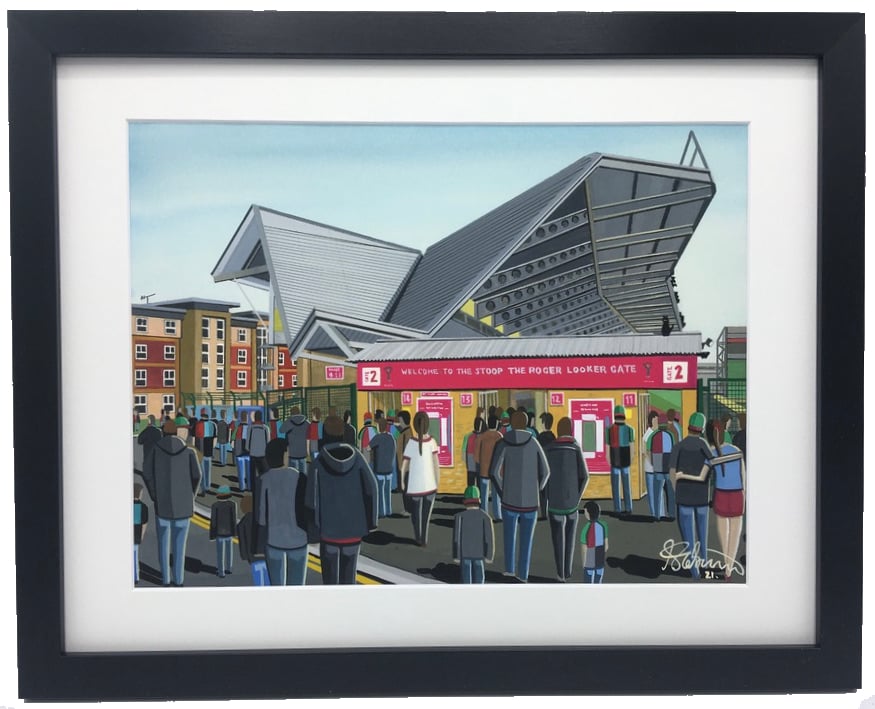Harlequins, Twickenham Stoop Stadium, High Quality Framed Rugby Art Print.