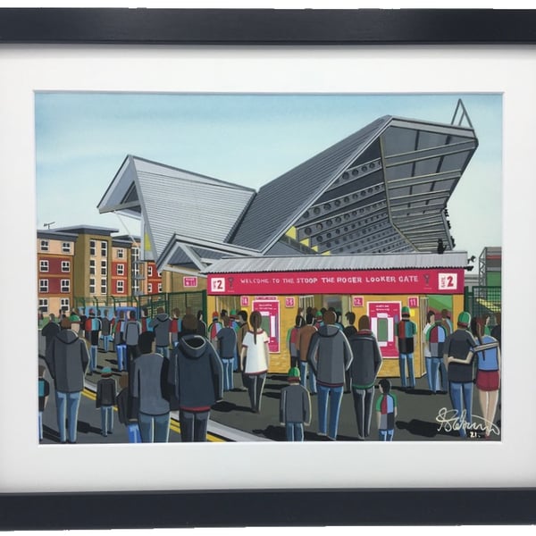 Harlequins, Twickenham Stoop Stadium, High Quality Framed Rugby Art Print.