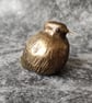 Baby Bird Sculpture, Bronze Gold Fledgling Ornament