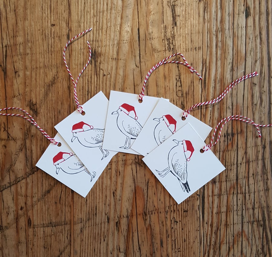 Seagull Christmas gift Tags