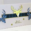 Scottish Tartan Stag Best Wishes Handmade Greeting Card