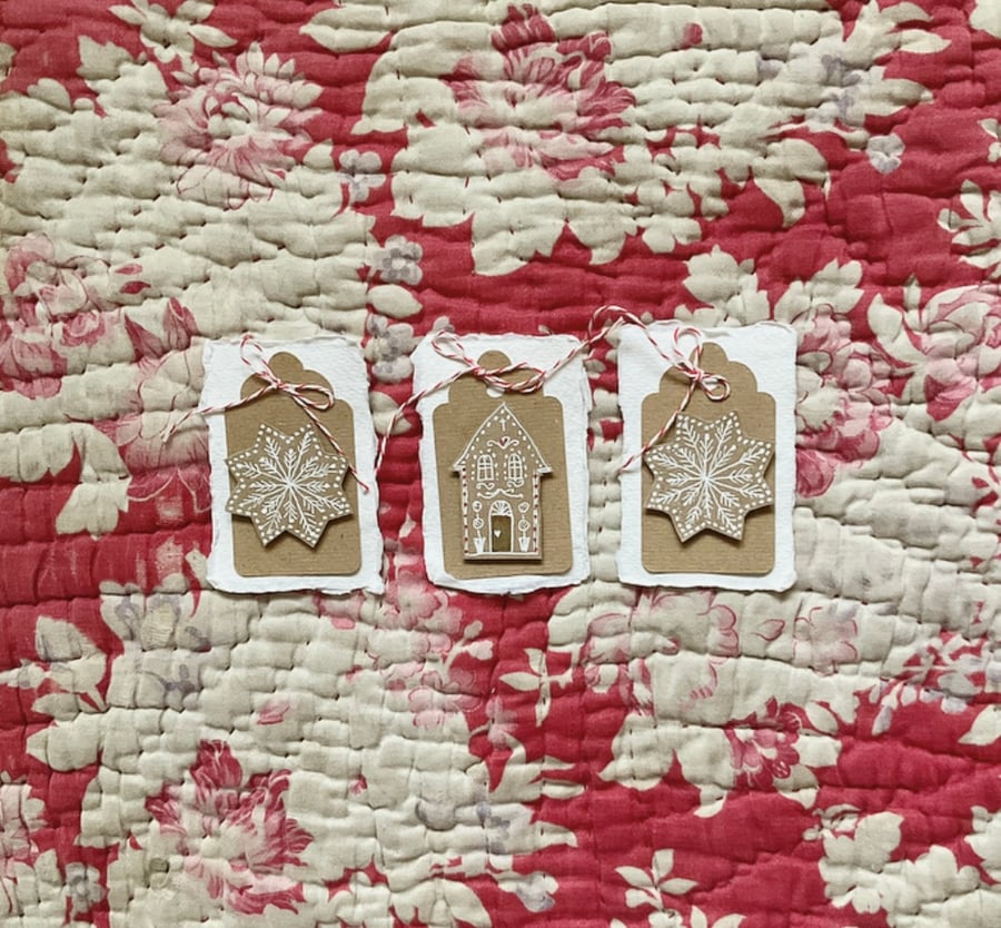 Handmade gift tags - set of three