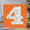 Child’s Age 4 Birthday Card 